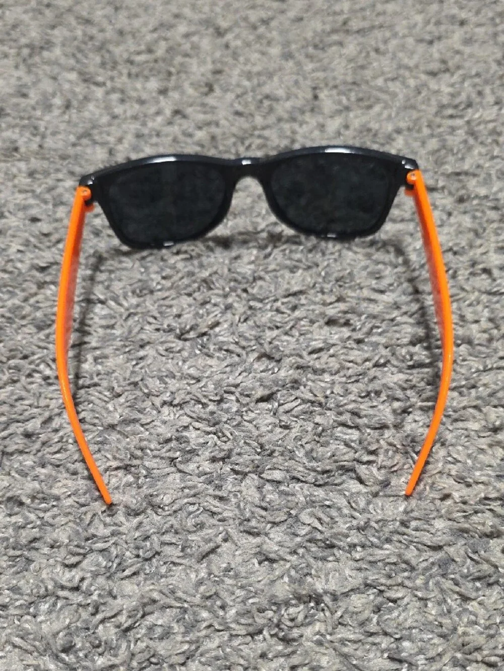Men's Black Frame Sunglasses with Orange Temples and Yellow Mirrored Lenses